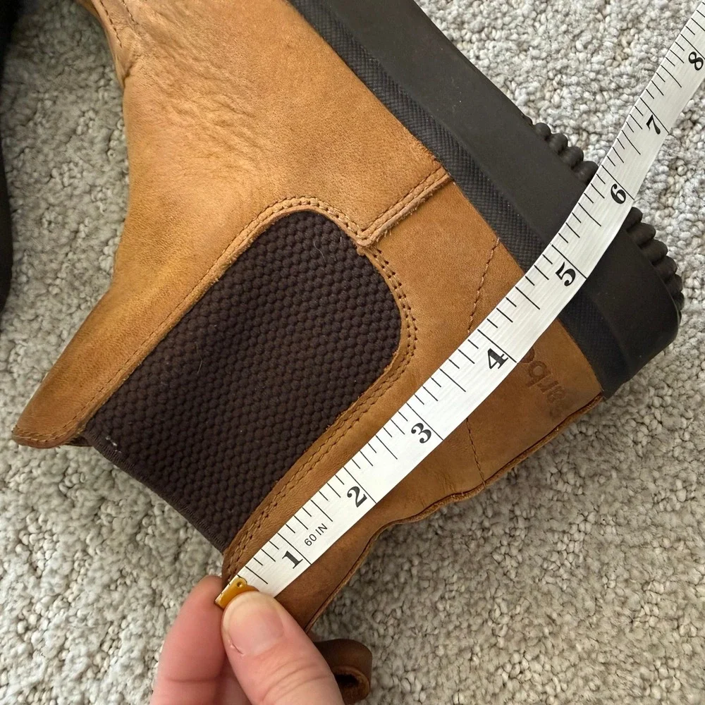 BARBOUR Tan NUBUCK Leather Chelsea Duck Boots Women 8‎ PULL ON LUXURY